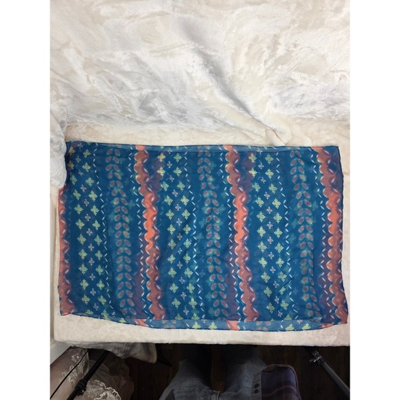 Chatties Blue Boho Geometric Print Lightweight Sheer Infinity Loop Scarf - Picture 4 of 5